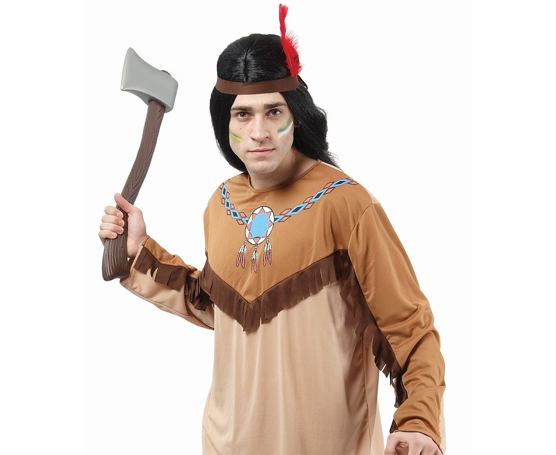 Role play-set for adult Indian Apache (shirt, pants, headband) , one size